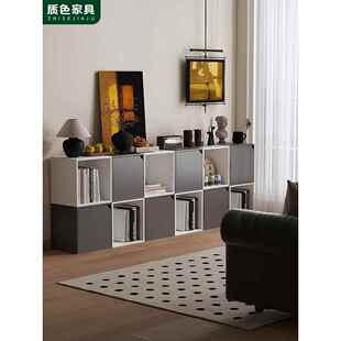 楼梯下自由组合格子柜现代简约多层窄柜子落地置物架学生桌下书柜