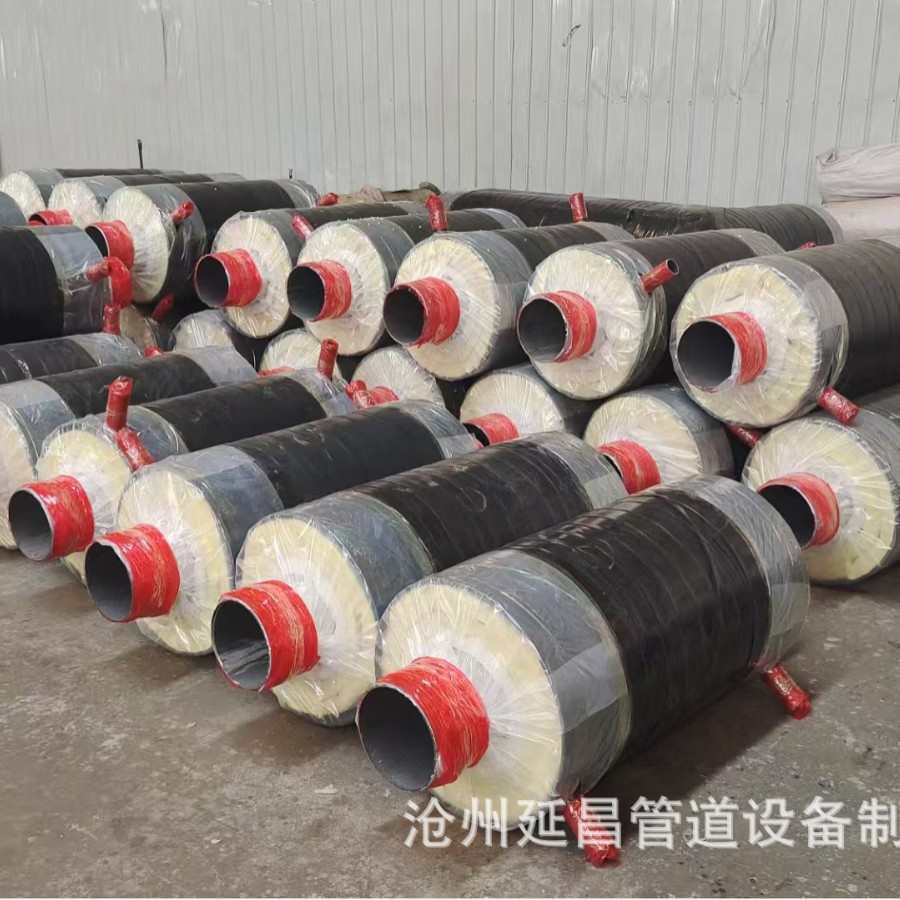 预制直埋钢套钢蒸汽保温钢管蒸汽内外滑动玻璃棉保温钢管