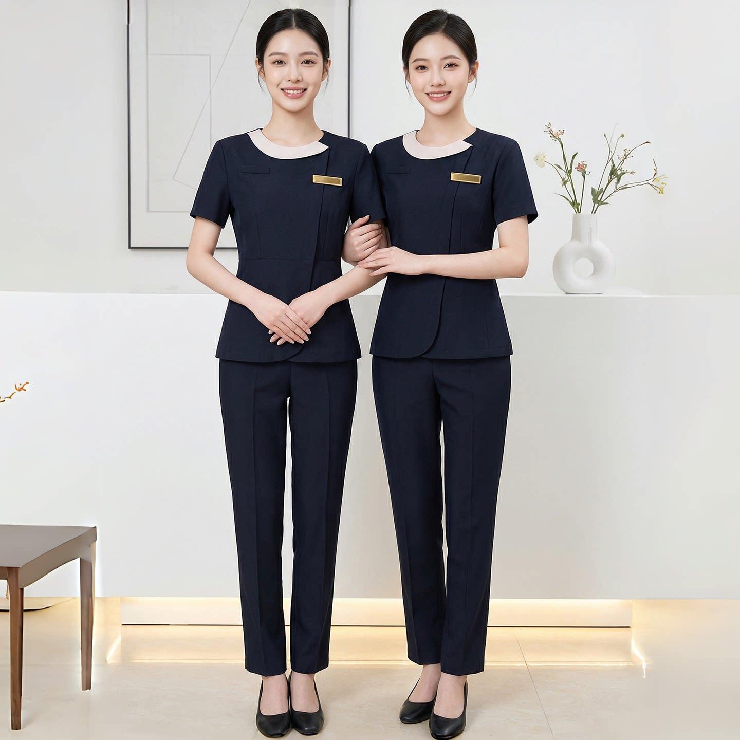 口腔前台工作装女套装美容院皮肤管理师夏季职业高端美容师工作服图片