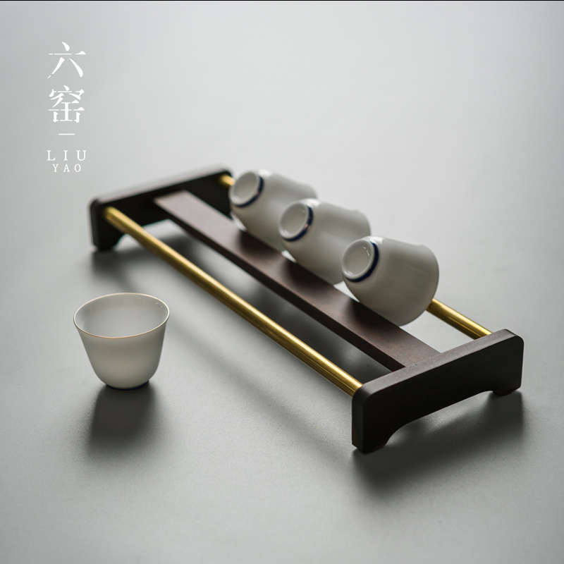 实木合金沥水茶杯架 杯架茶道收纳架子置物桌面茶架功夫茶具配件