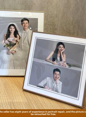 定制简约婚纱照窄边相框摆台高级感结婚洗照片做成桌摆宝免费修图