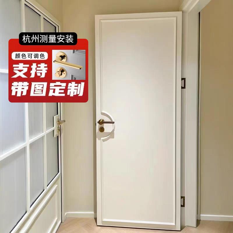 杭州木门卧室门实木复合烤漆门法式扣线门实木多层免漆外平内开门图片