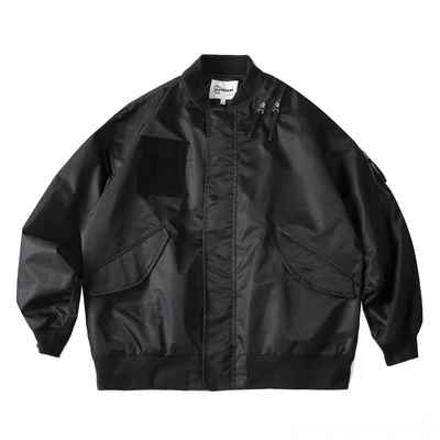 新款春秋季美式纯复工棒古宽松立领机能装夹克男色户外飞行员球服