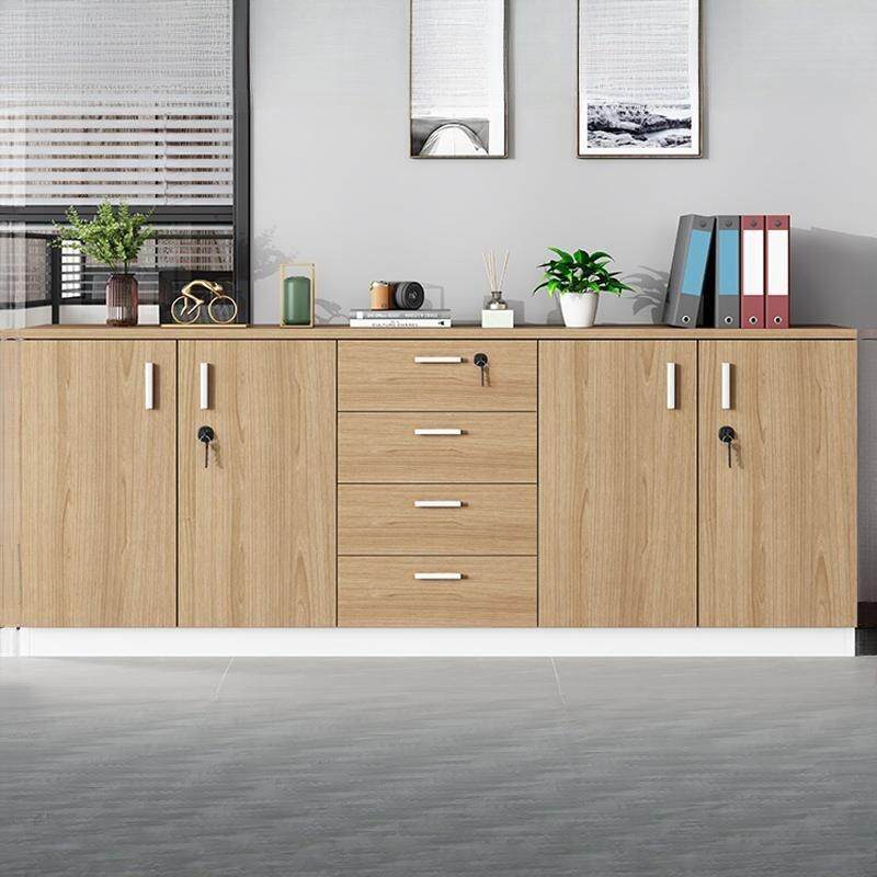 厂家直销文件柜矮柜办公室储物柜抽屉带锁资料柜木质落地柜茶水柜