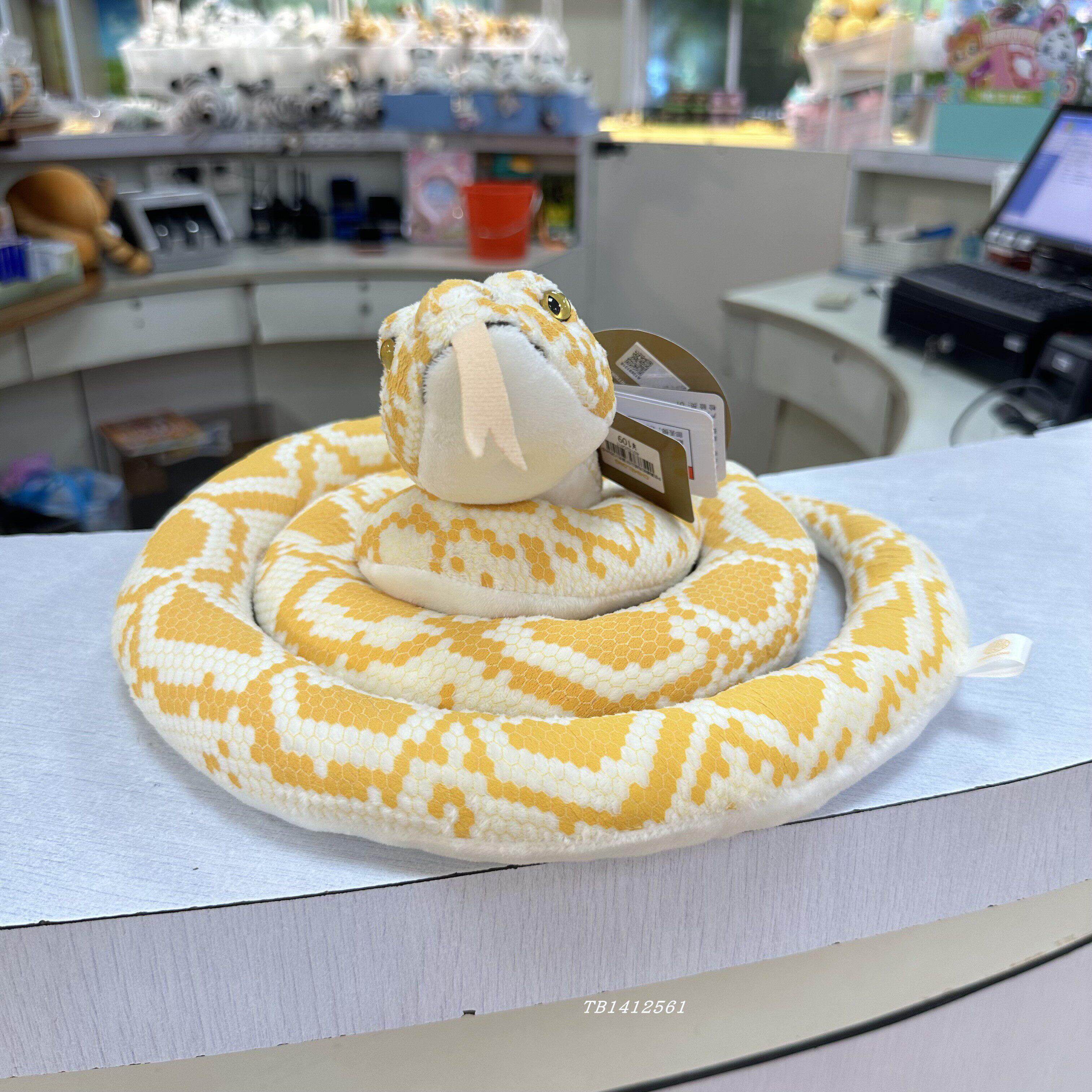广州长隆纪念品仿真黄金蟒蛇公仔毛绒玩具玩偶道具饰品