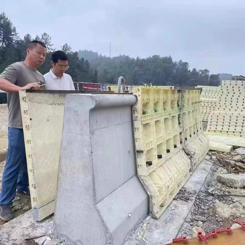 现浇模板混凝土建筑 高速公路防撞护栏模板 塑料建筑塑钢模具厂家