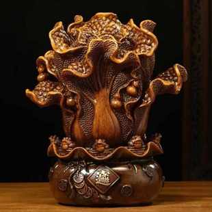 百财玉白菜摆件客厅家居玄关装 饰树脂工艺品公司吧台店铺开业礼品