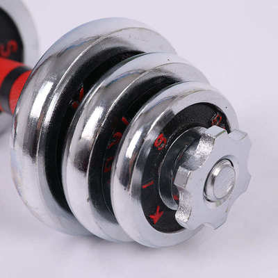 哑铃男女士健身家用电镀可调节重量15kg20kg30kg可拆卸红字黑漆电