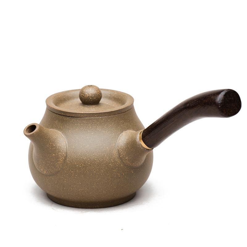 紫砂壶宜兴原矿全侧把唐羽日式家用汉瓦泡茶壶功夫茶具套装