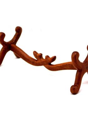 实木如意架工艺品托架酸枝木象牙烟斗架 摆件托架子木质底座