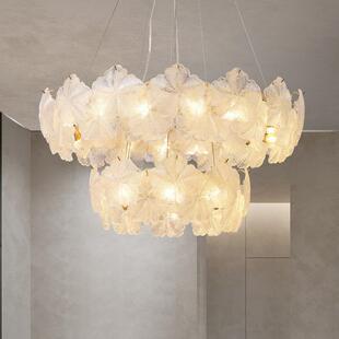 法式 轻奢四叶草玻璃主灯现代简约温馨浪漫女孩卧室灯房间客厅灯具