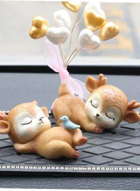 Resin Sleeping Baby Deer Mini 3D Elk Christmas Ornaments