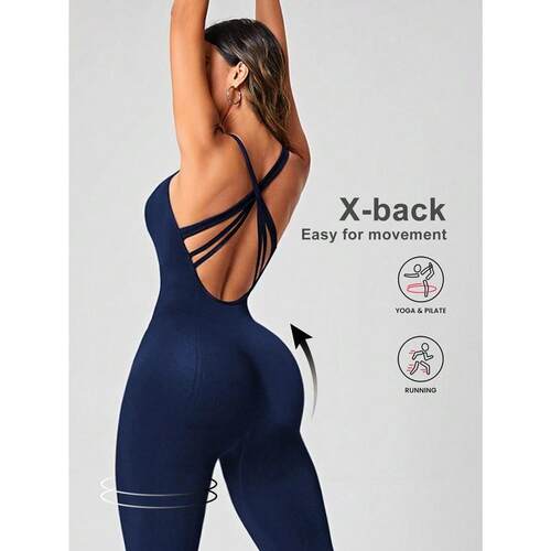 E 94919 Seams Back-Cross Yoga Pants 运动瑜伽长裤