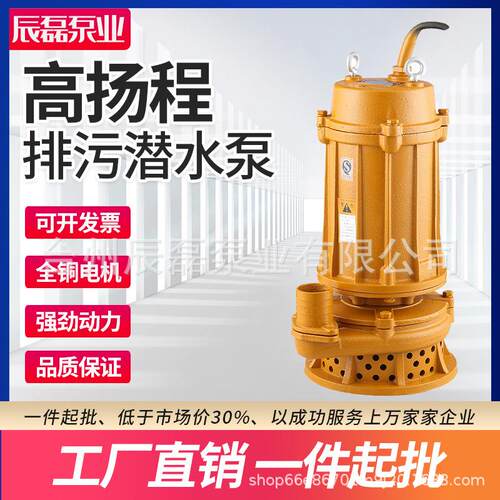 三相污水泵工程排污水搅匀JYWQ380V大功率高扬程泥浆农用潜水电泵