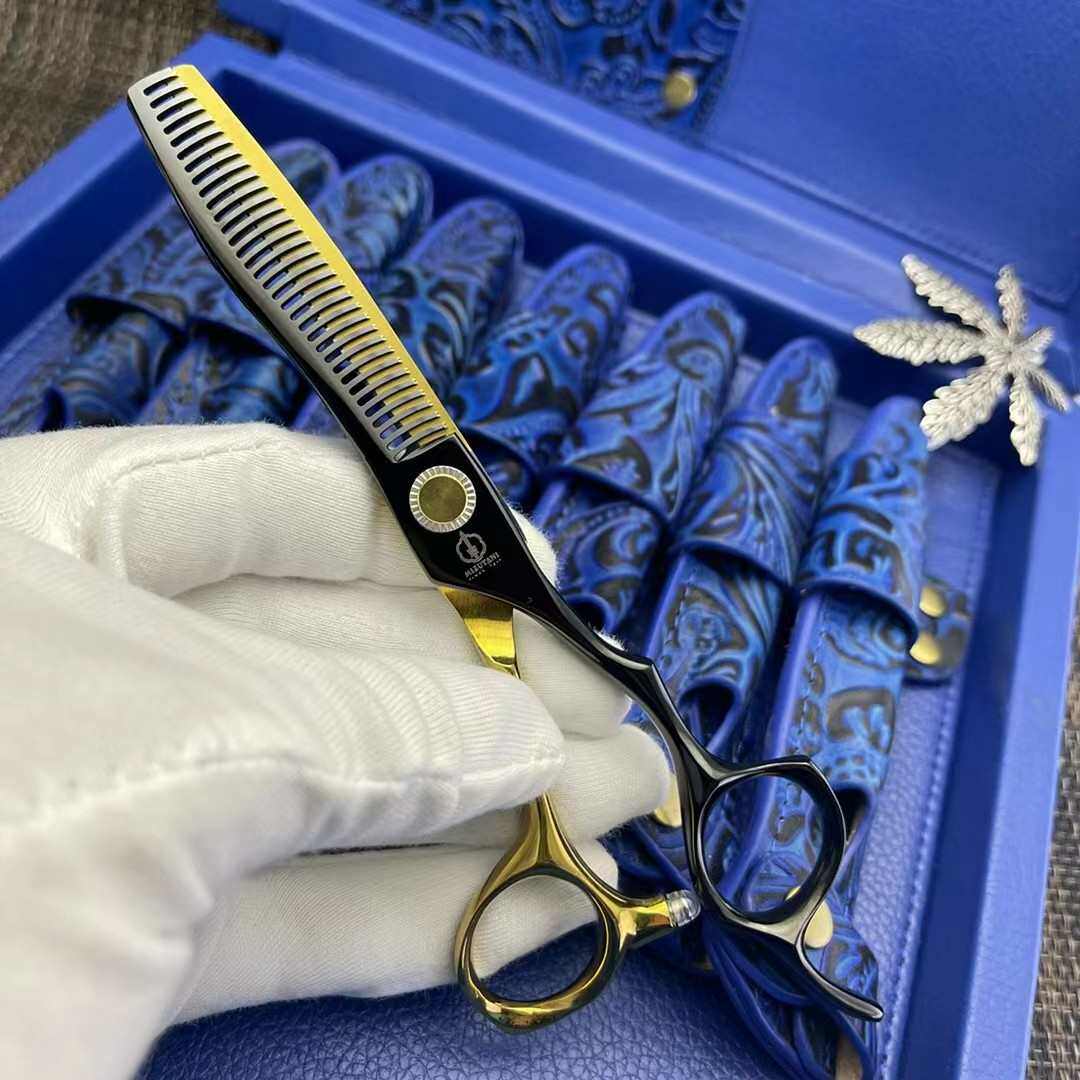 剪牙理发剪刀剪刀水谷打剪剪黑金薄双色平美发