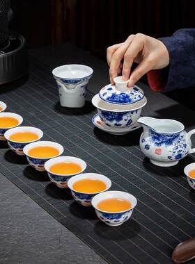 青花瓷茶壶礼盒装特价功夫整套陶瓷茶具茶杯简约套装家用中式好看