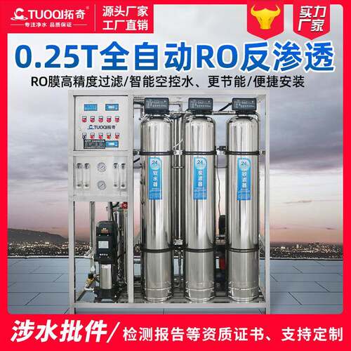 0.25T水处理设备商务工业去离子水逆反渗透玻璃水纯水机设备