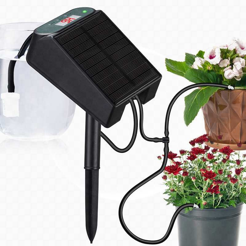 盆栽绿浇灌溉浇花太阳能植物水泵园林定时智能滴水新款水器植机