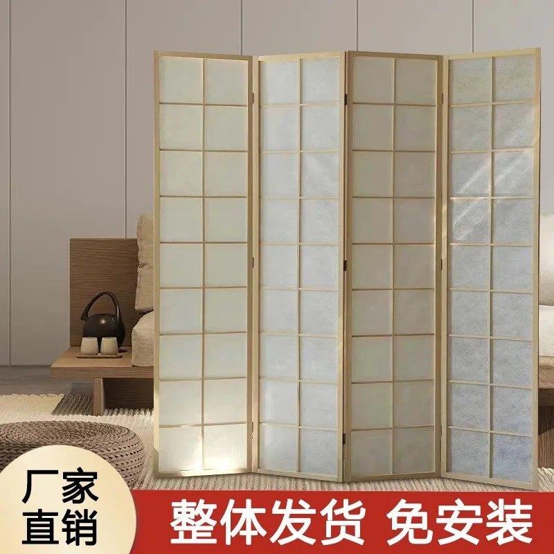 日式屏风隔断禅意移动折屏简约现代客厅玄关酒店卧室格房间