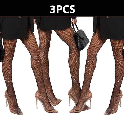 O 63278 Colorful Elastic Diamond Mesh Pantyhose 彩色钻石连裤