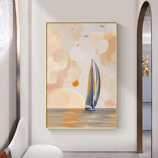 日出小清新风景装饰画大幅落地沙发后别墅壁画酒店走廊样板间挂画