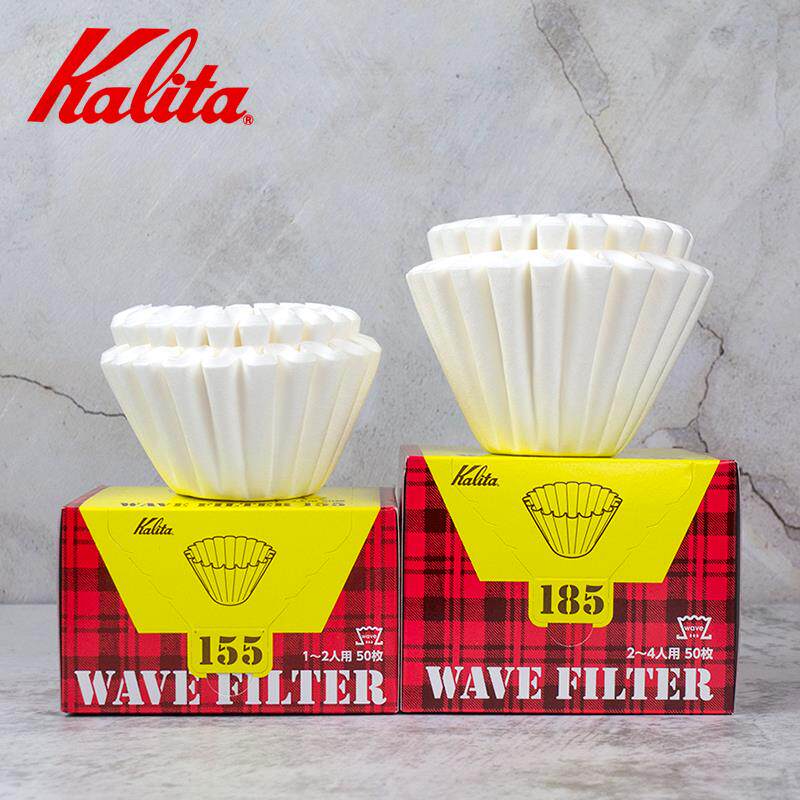 包邮日本原装Kalita 篮型波纹蛋糕杯手冲咖啡滤纸 白色155/185号