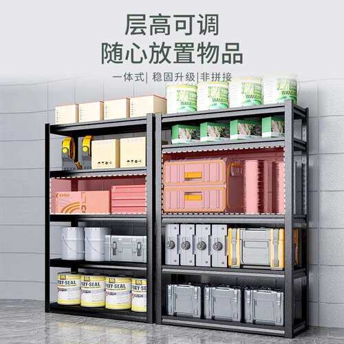 家用货架置物架落地多层储藏间阳台快递杂物收纳架钢制超市展示架