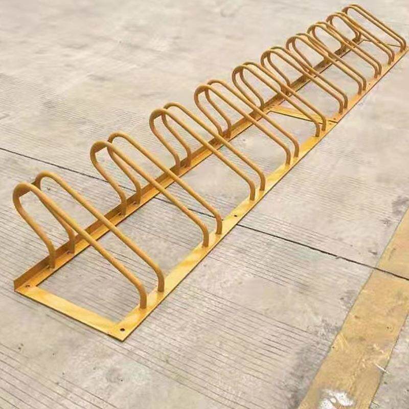 厂家自行车停放车架一体式镀锌管车架固定卡位式机动车摆放架