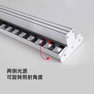 一字型吊灯现代简约防眩格栅灯前台办公室餐桌长条形商超灯