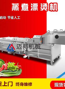 机蒸煮流水线生产冷却控制蒸汽蔬菜漂烫蒸煮圆葱电器全自动