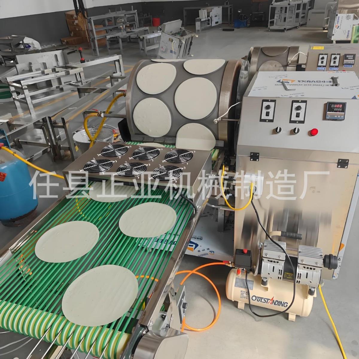 新款商用仿手工春卷皮成型机流水线自动饼皮机高效传统春饼机厂家