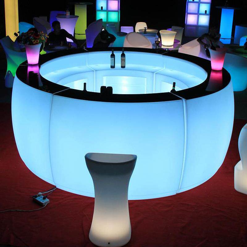 led发光酒吧台创意网红清吧可移动组合鸡尾酒会户外简约七彩吧台