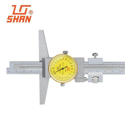 桂林桂量带表深度尺0-150-200-300mm不锈钢带表测量深度卡尺