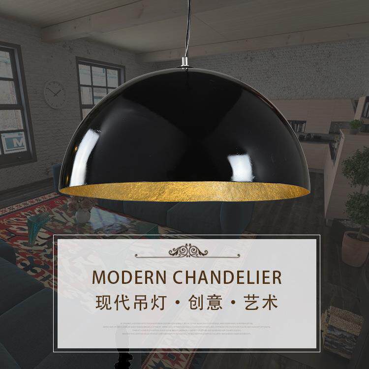 简约现代客厅餐厅吊灯创意入户玄关灯具 玻璃钢单头半圆形吊灯