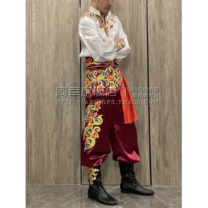 正品新疆回族服尔维吾族装少数民族男装演蹈出服舞台表演开场舞男