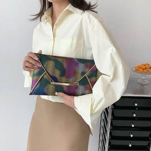 Fashion Women Clutch Designer Luxury Bag PU Leather Envelope