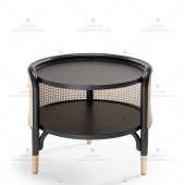 创意几简约边实木轻样板间几角圆形藤编床头柜奢北欧茶几小设计师