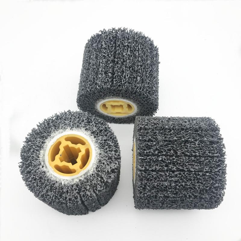 金刚丝黑抛光轮120x10拉拉0x19不锈钢金属专3m黑金刚用抛光丝机除