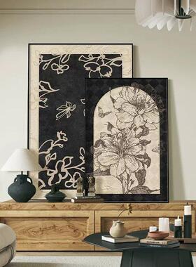 法式复古客厅装饰画中古风挂画客厅级感壁画玄关画小众艺术墙画