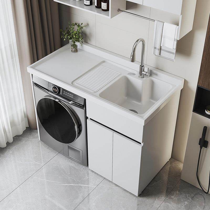 蜂窝铝洗衣机柜一体阳台组合洗衣洗手台盆带搓板洗衣柜伴侣定制