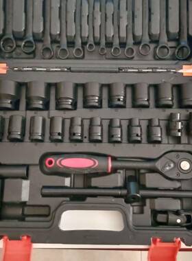 厂家直销1/2重型六修角气套动37件装KIU72齿棘轮筒扳手五金套汽套