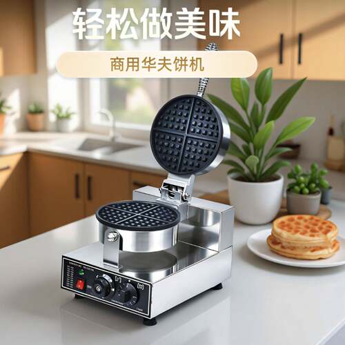 拓企商用电热单头经典华夫饼机器双面加热可丽饼松饼机小吃设备
