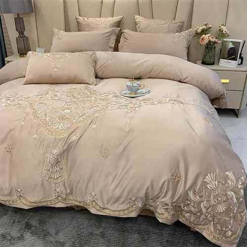 正品纯高档奢华刺绣四件套全棉床单被套轻奢棉式1.8m床欧笠款床上