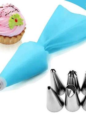 8PCS/bag Silicone Icing Piping Cream Pastry Bag + 6