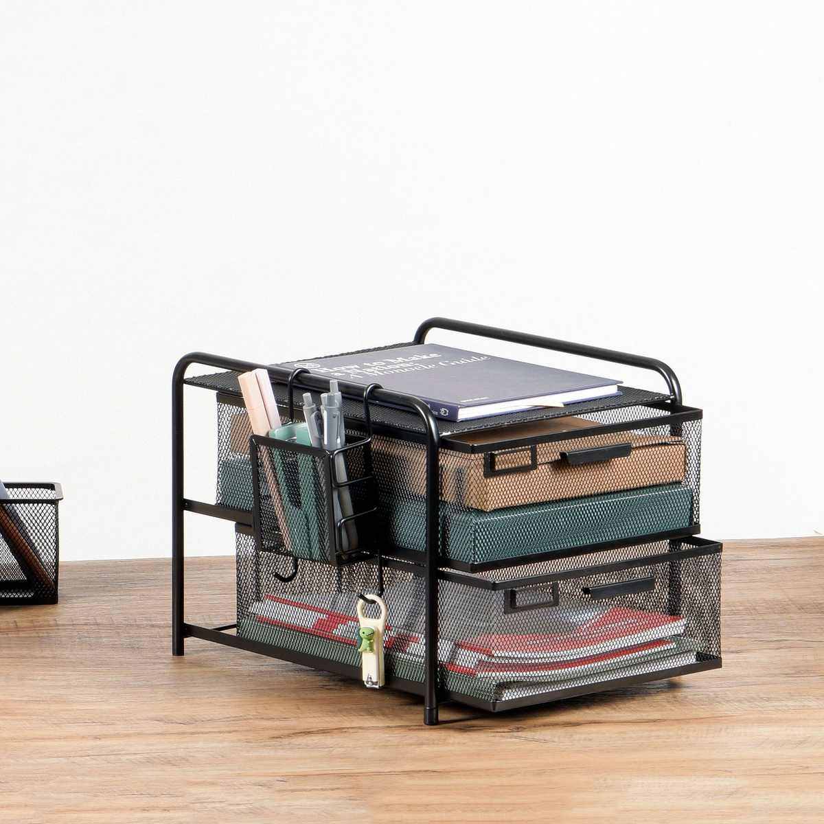 铁艺办公室桌面文件整理收纳盒2层3层4层文件架金属铁网多功能,文具电教/文化用品/商务用品,桌面文件柜,淘宝优惠券,粉丝福利购,淘宝优惠卷