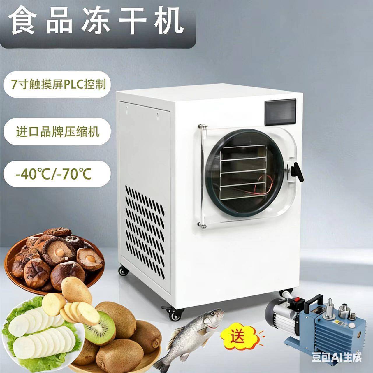 厂家真空冷冻干燥机家用果蔬宠物粮虫草冻干机实验室小型冻干机