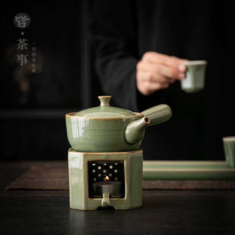 复古陶瓷蜡烛温茶炉越窑青瓷烤茶炉温茶壶底座家用焙茶炉暖茶器,餐饮具,茶具礼盒,淘宝优惠券,粉丝福利购,淘宝优惠卷