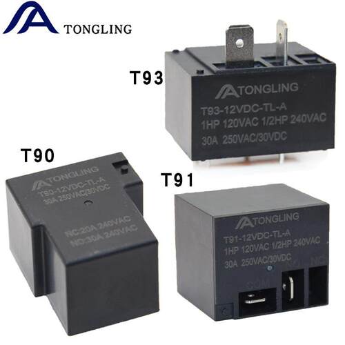 T90继电器厂家 T91 T93 4脚12v 30A 250VAC负载JQX-15F功率继电器