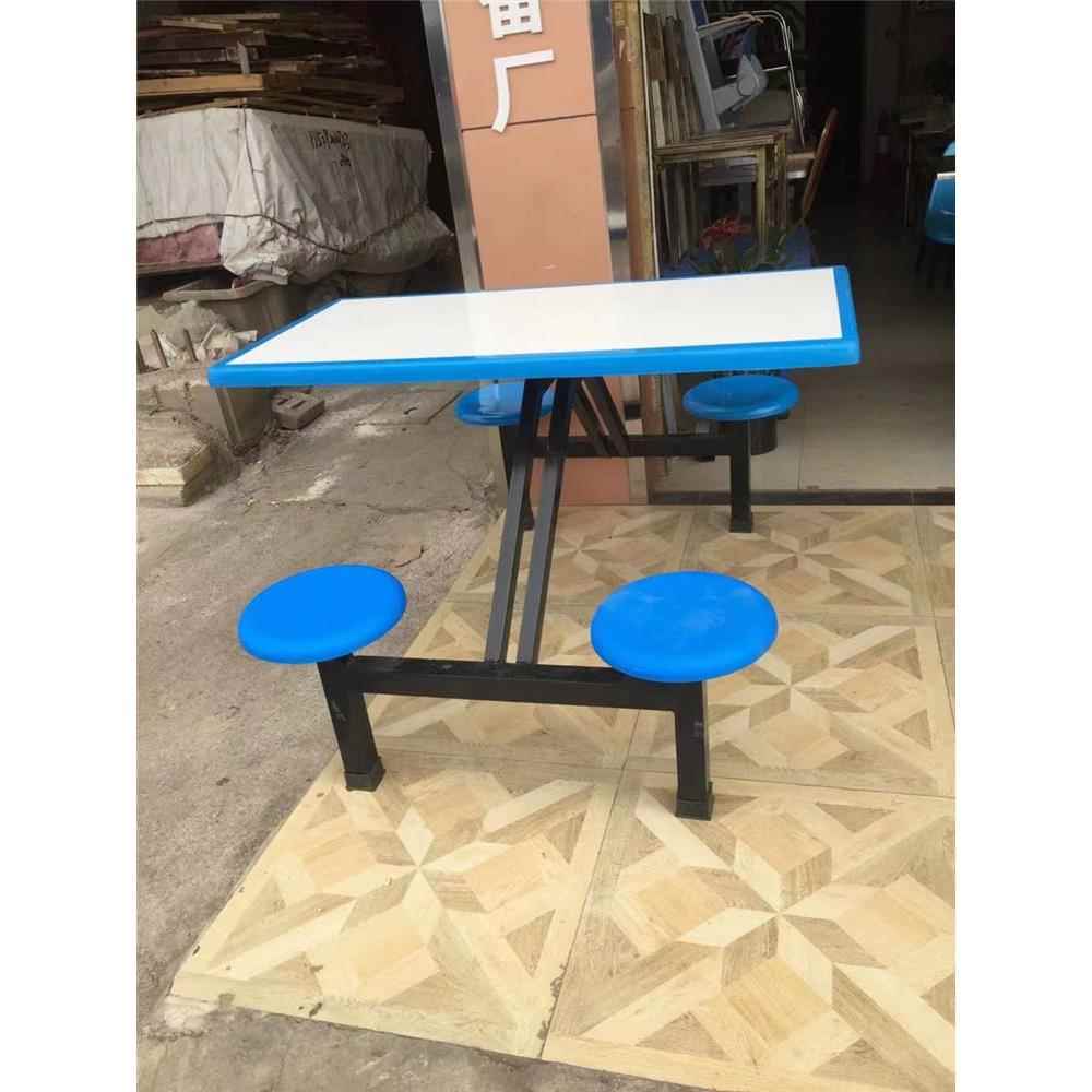 云南昆明员工食堂桌椅学校公司餐厅桌玻璃钢连体饭堂餐桌4人8人桌