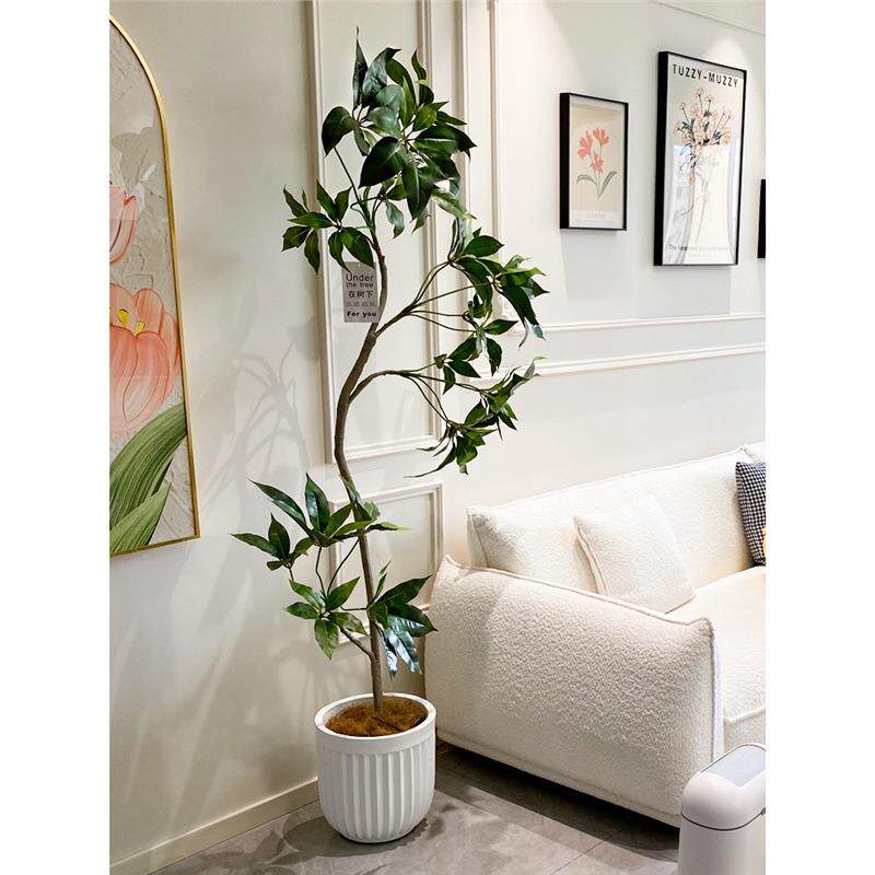 海虹景品大叶伞仿真绿植室内客厅高端轻奢风盆栽树大型落地假植物